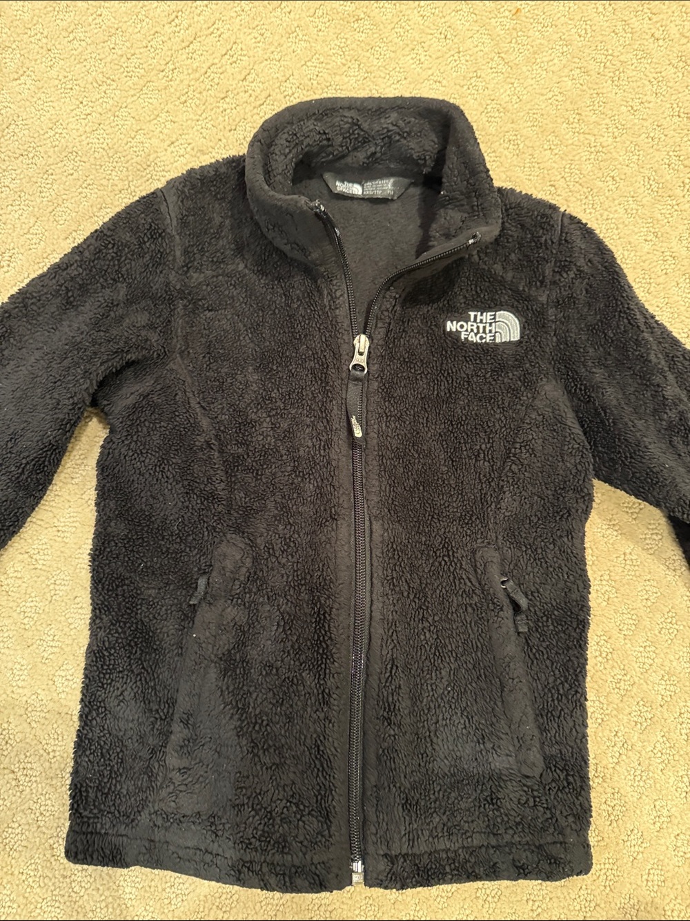 Girls The North Face Black Sherpa Fleece Jacket, XXS